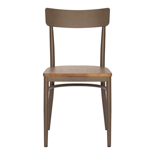 Καρέκλα Zerca pakoworld σκελετός καφέ μέταλλο με rubberwood σε φυσική απόχρωση 49x44x82εκ.  350-000031