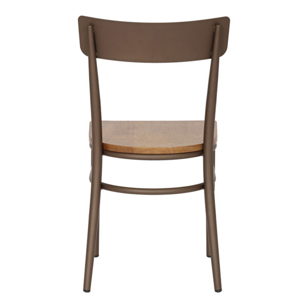 Καρέκλα Zerca pakoworld σκελετός καφέ μέταλλο με rubberwood σε φυσική απόχρωση 49x44x82εκ.  350-000031