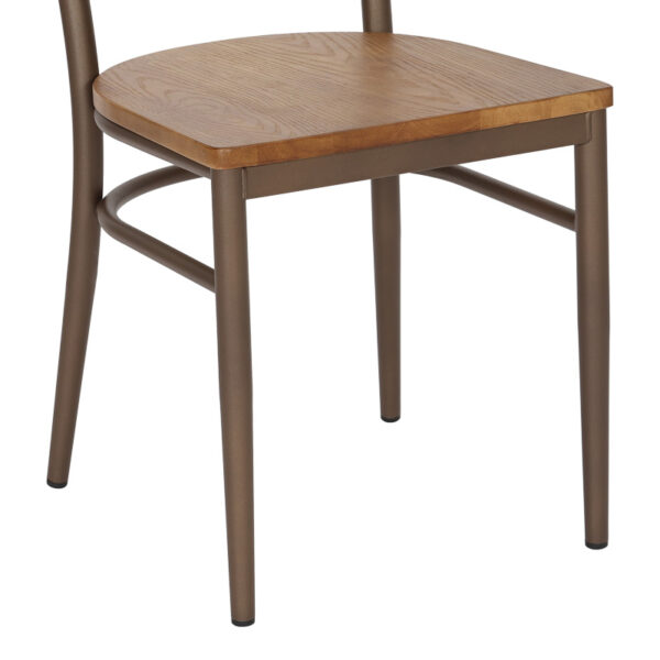 Καρέκλα Zerca pakoworld σκελετός καφέ μέταλλο με rubberwood σε φυσική απόχρωση 49x44x82εκ.  350-000031