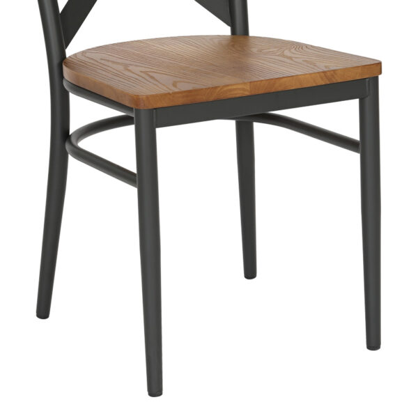 Καρέκλα Ferona pakoworld σκελετός ανθρακί μέταλλο με rubberwood σε φυσική απόχρωση 52.5x44.5x84εκ.  350-000033