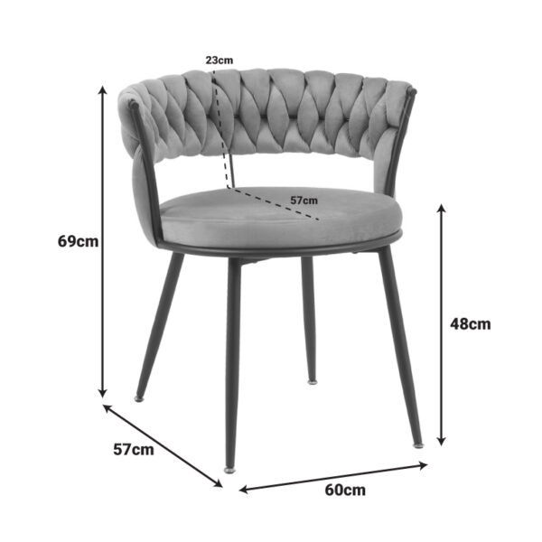 Πολυθρόνα Alkia pakoworld σε κίτρινο βελούδο με μαύρο πόδι μέταλλο 60x57x68εκ.  360-000023