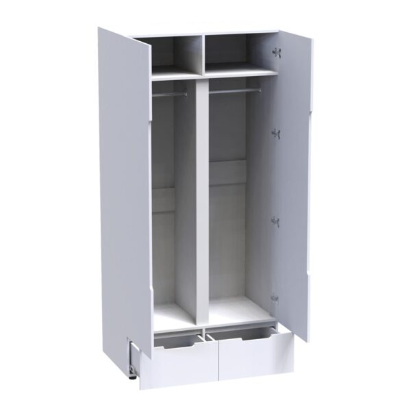 361-000017-2 Ντουλάπα δίφυλλη Afina pakoworld mdf σε λευκή glossy απόχρωση 100x57x213εκ. 361-000017