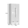 361-000017-3 Ντουλάπα δίφυλλη Afina pakoworld mdf σε λευκή glossy απόχρωση 100x57x213εκ. 361-000017