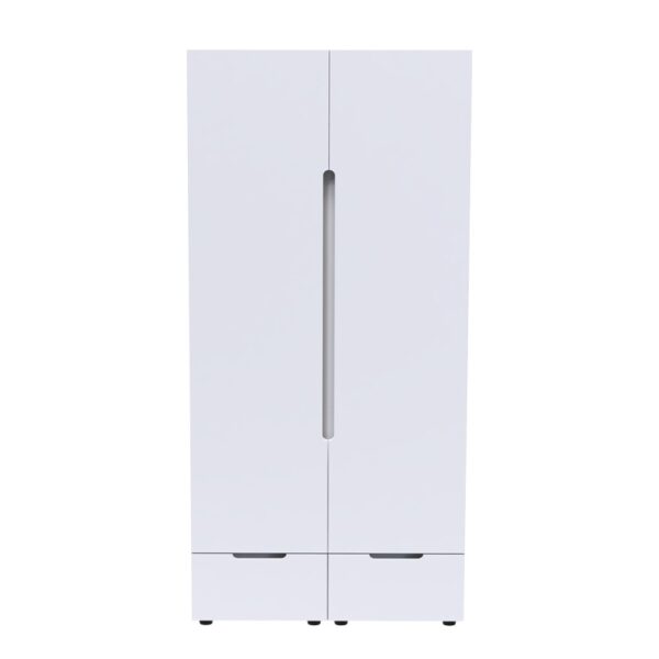 361-000017-4 Ντουλάπα δίφυλλη Afina pakoworld mdf σε λευκή glossy απόχρωση 100x57x213εκ. 361-000017