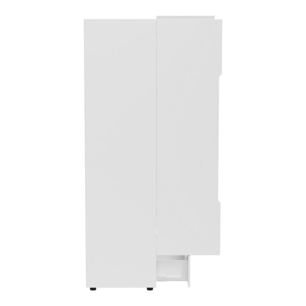 361-000017-5 Ντουλάπα δίφυλλη Afina pakoworld mdf σε λευκή glossy απόχρωση 100x57x213εκ. 361-000017