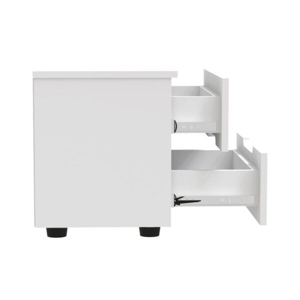 361-000019-3 Κομοδίνο Afina pakoworld mdf σε λευκή glossy απόχρωση 50x35x41εκ. 361-000019