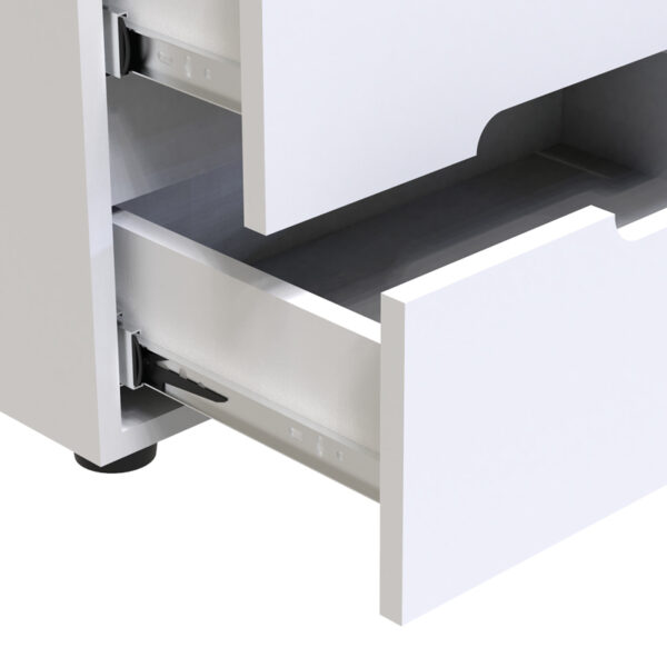 361-000019-4 Κομοδίνο Afina pakoworld mdf σε λευκή glossy απόχρωση 50x35x41εκ. 361-000019