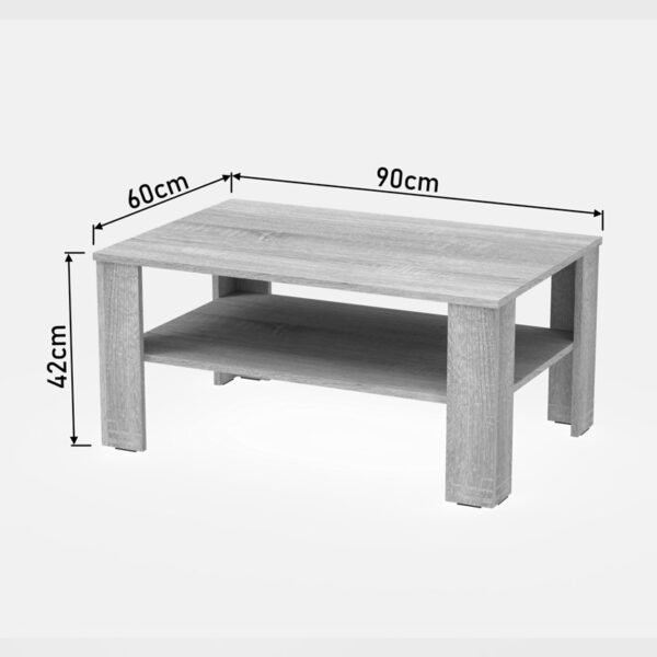 361-000027-3 Τραπέζι σαλονιού Κhofi pakoworld σε sonoma απόχρωση 90x60x42.3εκ. 361-000027