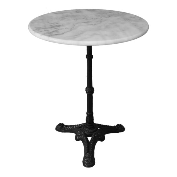 Τραπέζι μαρμάρινο Ancara pakoworld μαντέμι σε λευκή-μαύρη απόχρωση Φ60x70.8εκ.  366-000001