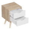 370-000024-4 Κομοδίνο Selma pakoworld σε sonoma-λευκή απόχρωση 29.7x29.7x45εκ. 370-000024