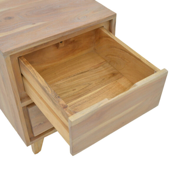 Κομοδίνο Emira pakoworld μασίφ ακακίας σε φυσική απόχρωση 40x40x54εκ.  376-000002