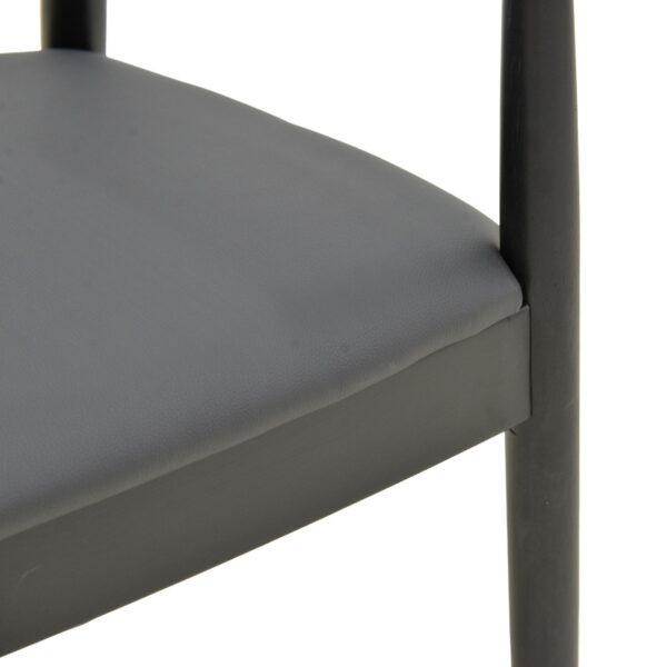 Πολυθρόνα Joube pakoworld rubberwood σε μαύρη απόχρωση με μαύρο pu μαξιλάρι 59x48x73εκ.  382-000002