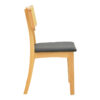 Καρέκλα Renna pakoworld ξύλο οξιάς σε φυσική απόχρωση με μαύρο pu μαξιλάρι 48x52x79εκ.  382-000004