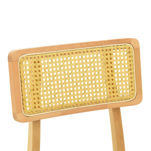 Καρέκλα Renna pakoworld ξύλο οξιάς σε φυσική απόχρωση με μαύρο pu μαξιλάρι 48x52x79εκ.  382-000004