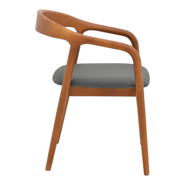 Πολυθρόνα Hogie pakoworld rubberwood καρυδί- μαύρο pu μαξιλάρι 61x60x76εκ.  382-000006