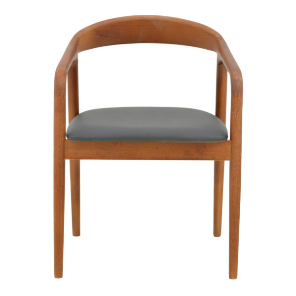 Πολυθρόνα Hogie pakoworld rubberwood καρυδί- μαύρο pu μαξιλάρι 61x60x76εκ.  382-000006