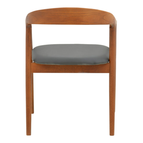 Πολυθρόνα Hogie pakoworld rubberwood καρυδί- μαύρο pu μαξιλάρι 61x60x76εκ.  382-000006