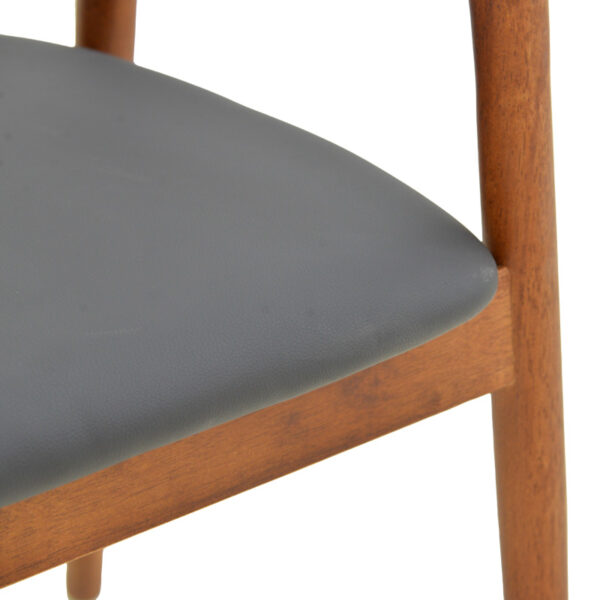 Πολυθρόνα Hogie pakoworld rubberwood καρυδί- μαύρο pu μαξιλάρι 61x60x76εκ.  382-000006