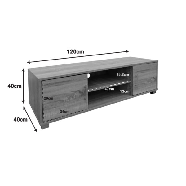 383-000036-4 Έπιπλο τηλεόρασης Serank pakoworld σε sonoma απόχρωση 120x40x40εκ. 383-000036