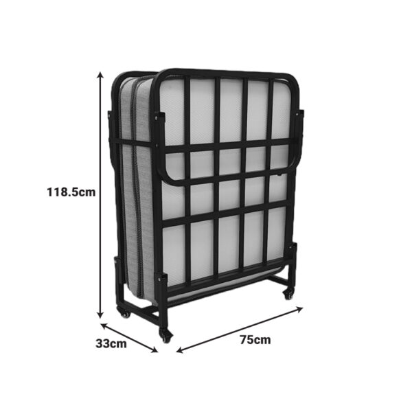 Ράντζο-κρεβάτι με στρώμα 10εκ Kamu pakoworld μαύρο 75x190εκ.  386-000003