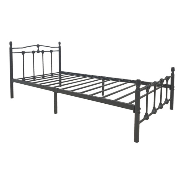 Κρεβάτι Wotso pakoworld μεταλλικό σε μαύρη απόχρωση 90x190εκ.  386-000005