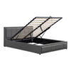 Κρεβάτι Huga pakoworld με αποθηκευτικό χώρο βελούδο ανθρακί 160x200εκ.  388-000013