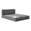 Κρεβάτι Huga pakoworld με αποθηκευτικό χώρο βελούδο ανθρακί 160x200εκ.  388-000013