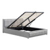 Κρεβάτι Huga pakoworld με αποθηκευτικό χώρο βελούδο γκρι 160x200εκ.  388-000014