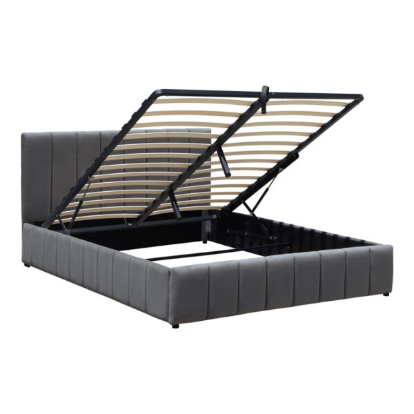 Κρεβάτι Snuggle pakoworld με αποθηκευτικό χώρο βελούδο ανθρακί 160x200εκ.  388-000021