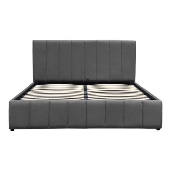Κρεβάτι Snuggle pakoworld με αποθηκευτικό χώρο βελούδο ανθρακί 160x200εκ.  388-000021