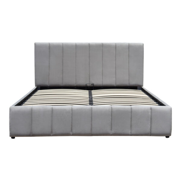 Κρεβάτι Snuggle pakoworld με αποθηκευτικό χώρο βελούδο γκρι 160x200εκ.  388-000022