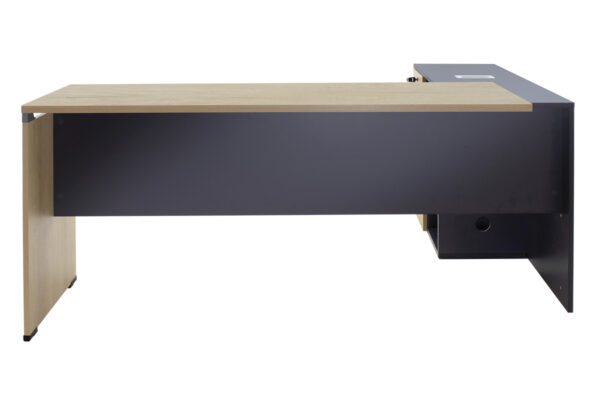 069-000011-4 Γραφείο εργασίας επαγγελματικό Lotus pakoworld αναστρέψιμο σε φυσικό-ανθρακί 180x160x75εκ. 069-000011