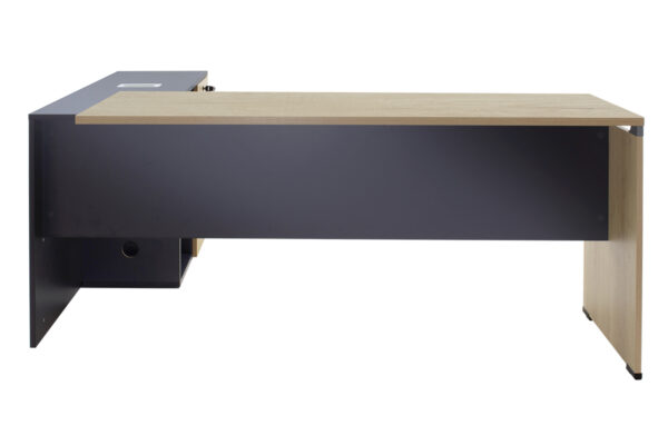 069-000011-5 Γραφείο εργασίας επαγγελματικό Lotus pakoworld αναστρέψιμο σε φυσικό-ανθρακί 180x160x75εκ. 069-000011