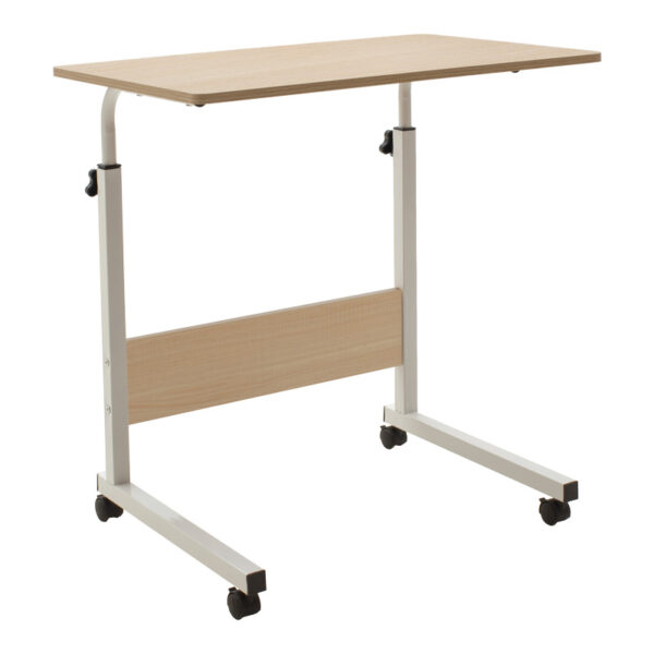 Γραφείο Piper pakoworld με αυξομείωση ύψους-MDF φυσικό-λευκό 60x40x69-90εκ.  072-000024