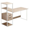 Γραφείο Zayn ΙΙ pakoworld με ραφιέρα-MDF φυσικό-λευκό 107x40x110εκ.  072-000069