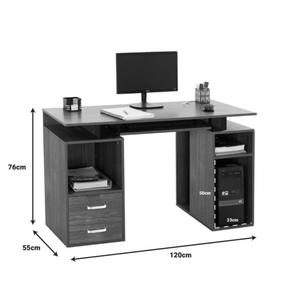 Γραφείο υπολογιστή Liberion pakoworld καρυδί 120x55x76εκ.  072-000090