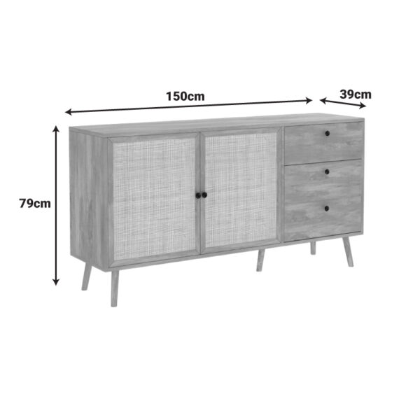 086-000004-4 Μπουφές Oslo pakoworld sonoma 150x39x79εκ. 086-000004