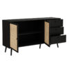 086-000016-2 Μπουφές Oslo pakoworld μαύρο-φυσικό 150x39x79εκ. 086-000016