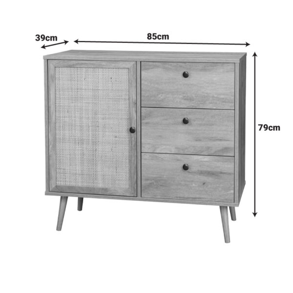 086-000023-4 Μπουφές Oslo pakoworld σε sonoma απόχρωση 85x39x79εκ. 086-000023