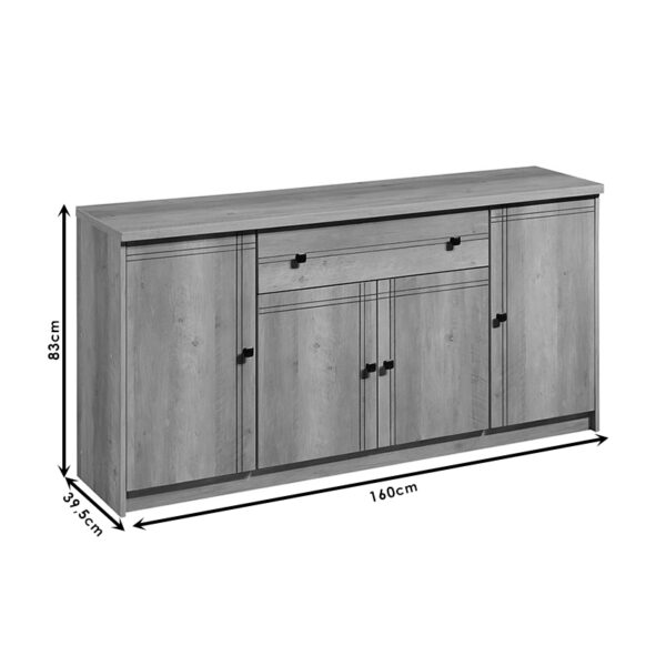 Μπουφές Libby pakoworld oak 160x39.5x83εκ.  123-000165