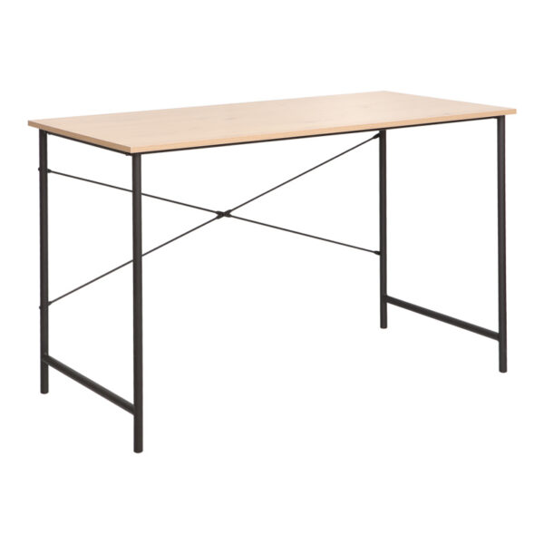 Γραφείο εργασίας Senzia pakoworld σε φυσική απόχρωση με μαύρο μέταλλο 120x60x75εκ.  225-000060