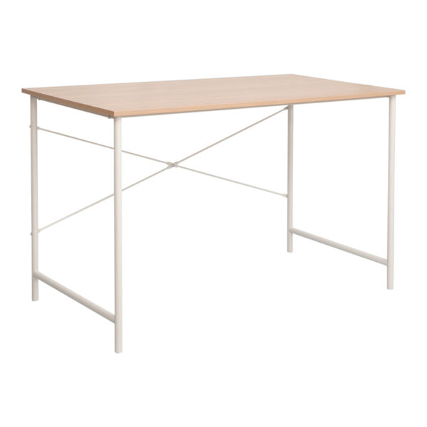 Γραφείο εργασίας Senzia pakoworld σε φυσική απόχρωση με λευκό μέταλλο 120x60x75εκ.  225-000061