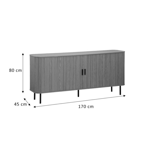 260-000005-4 Μπουφές Scandi pakoworld MDF φυσικό με μεταλλικά μαύρα πόδια 170x45x80εκ. 260-000005