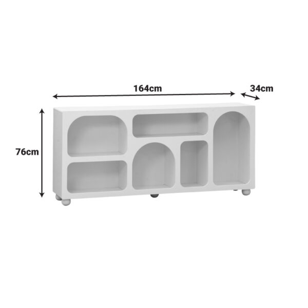 Μπουφές Emersi pakoworld με ράφια mdf σε λευκή απόχρωση 164x34x76εκ.  260-000038