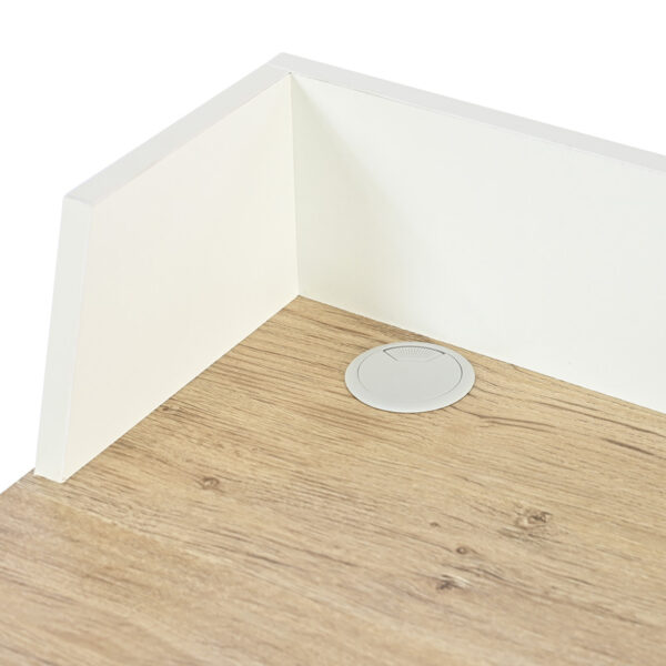 Γραφείο εργασίας Zervan pakoworld σε oak απόχρωση με πόδι λευκό μέταλλο 80x50x84εκ.  375-000002