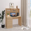 Γραφείο εργασίας Secreta pakoworld με ράφι σε oak απόχρωση 110x50x135εκ.  375-000010