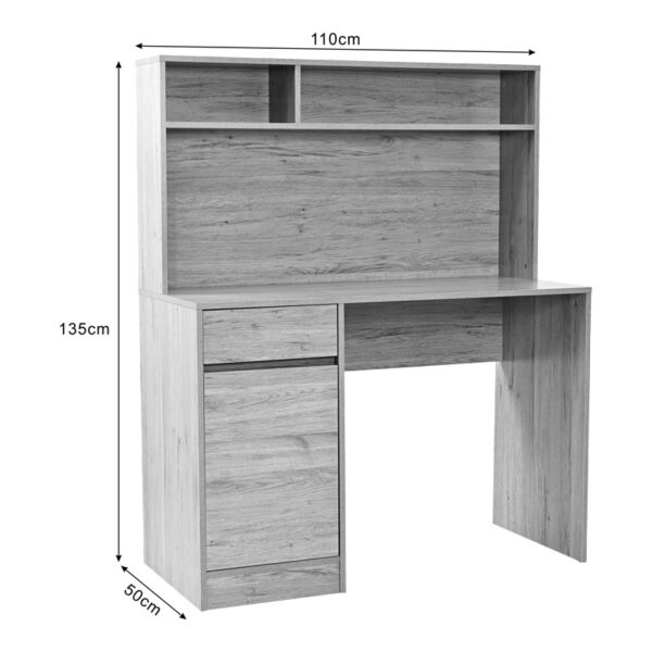 Γραφείο εργασίας Secreta pakoworld με ράφι σε oak απόχρωση 110x50x135εκ.  375-000010