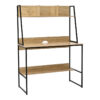 375-000011 Γραφείο εργασίας Herbey pakoworld με ράφια σε oak απόχρωση με πόδι μαύρο μέταλλο 100x48x139εκ. 375-000011