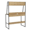375-000011-2 Γραφείο εργασίας Herbey pakoworld με ράφια σε oak απόχρωση με πόδι μαύρο μέταλλο 100x48x139εκ. 375-000011