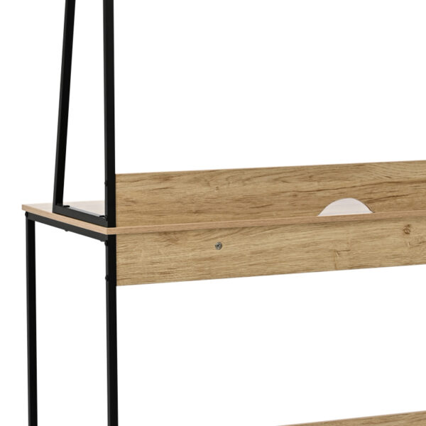 375-000011-4 Γραφείο εργασίας Herbey pakoworld με ράφια σε oak απόχρωση με πόδι μαύρο μέταλλο 100x48x139εκ. 375-000011